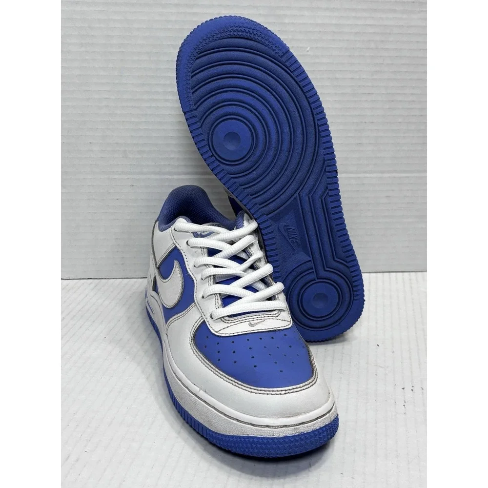 Nike‎ Air Force 1 Low White Game Royal GS Youth 5.5Y Blue Leather Sneakers